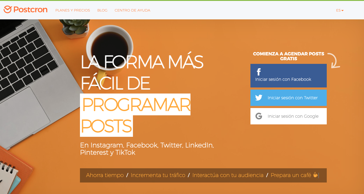 Herramientas para programar en redes sociales: Postcron