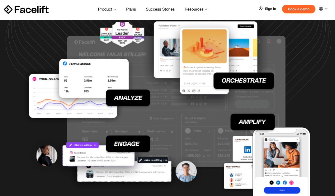 Herramientas para programar en redes sociales: Facelift Cloud