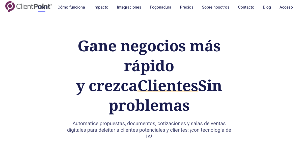 Los mejores software para cotizaciones: ClientPoint