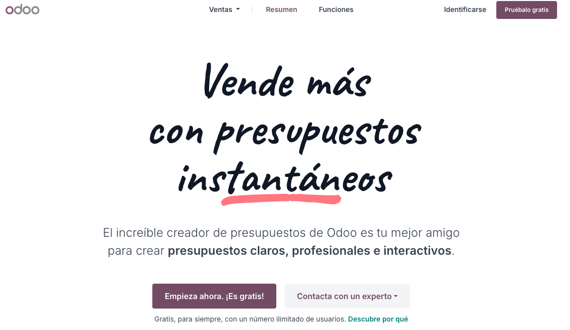 mejores software para cotizaciones de ventas Odoo
