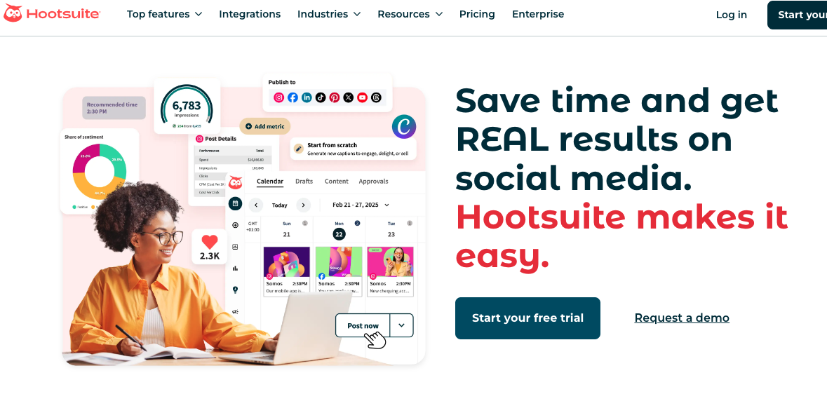 Herramientas para programar redes sociales: Hootsuite