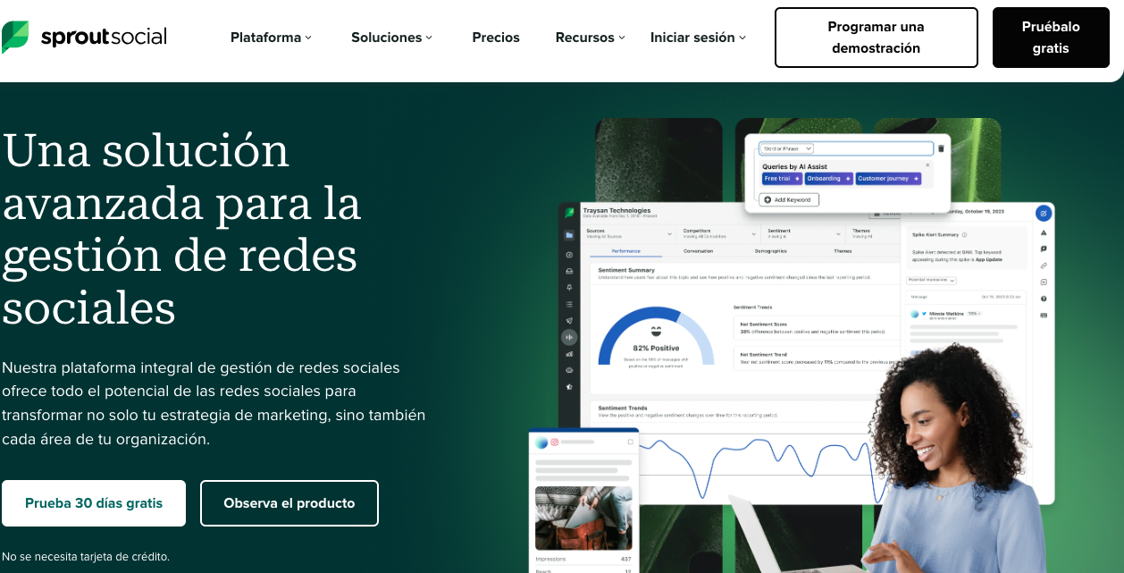 Herramientas para programar publicaciones en redes sociales: Sprout Social