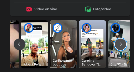 Ejemplo de tipos de contenido para marketing en facebook - formato Stories