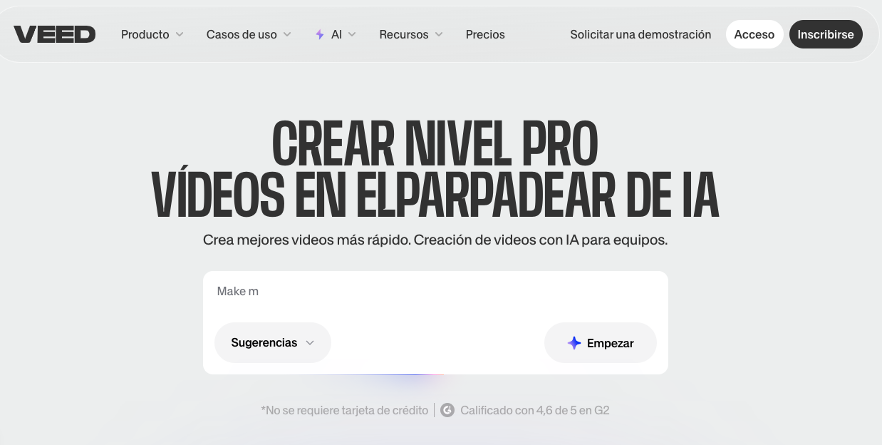 Programas para editar videos online: veed
