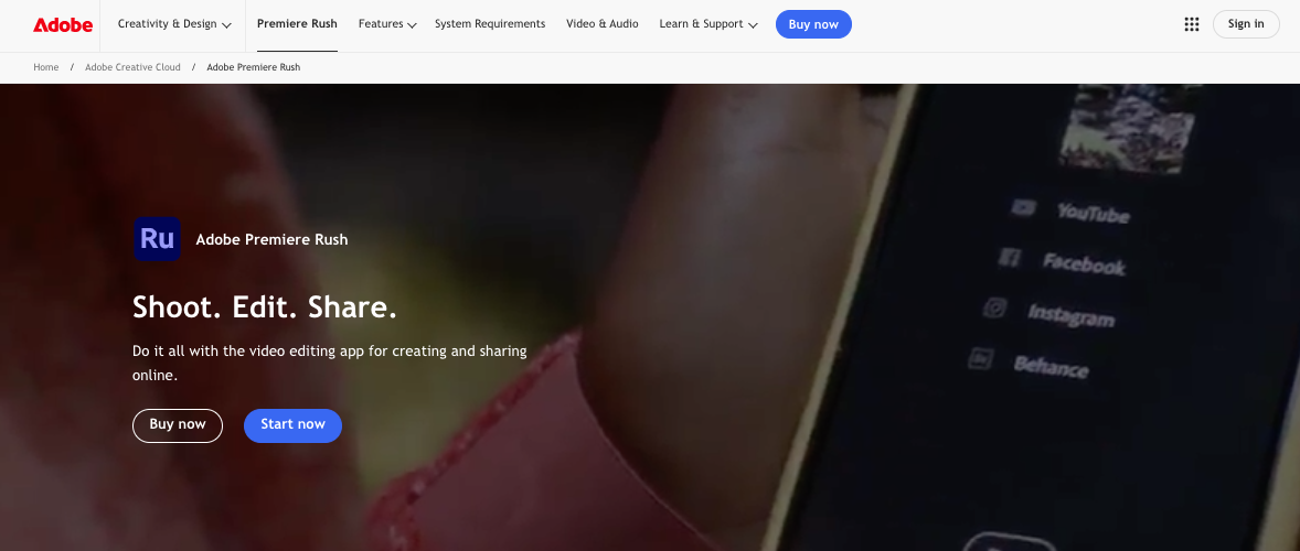 Programas para editar videos online: Adobe