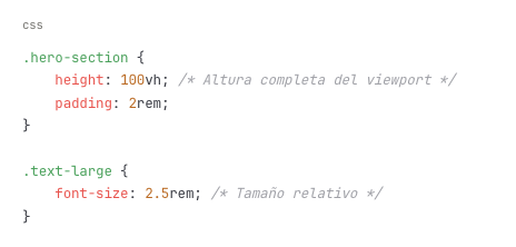 Ejemplor de código: Usar unidades relativas