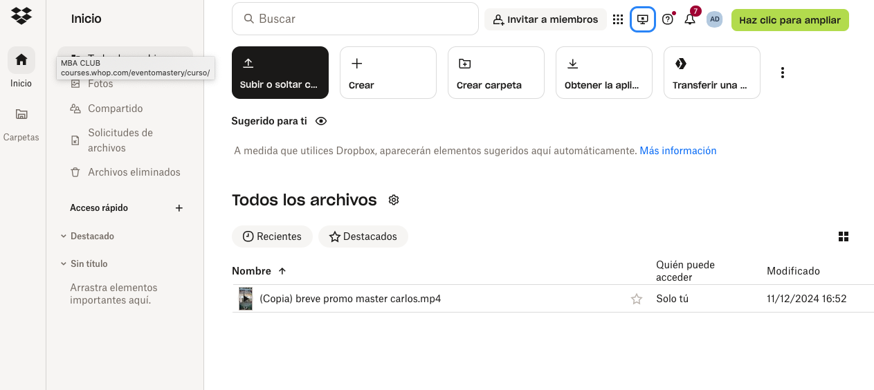 Dropbox: diseño fluido y visual