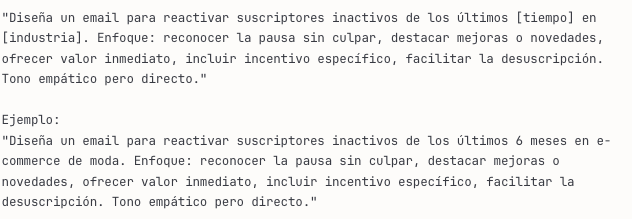 Prompt para ecuencias de reactivación