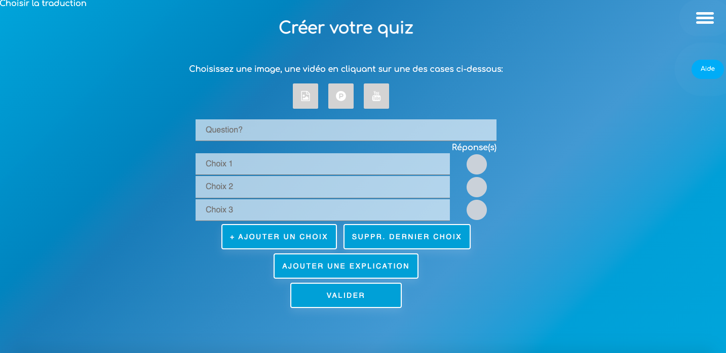 créer un quiz avec Qruiz