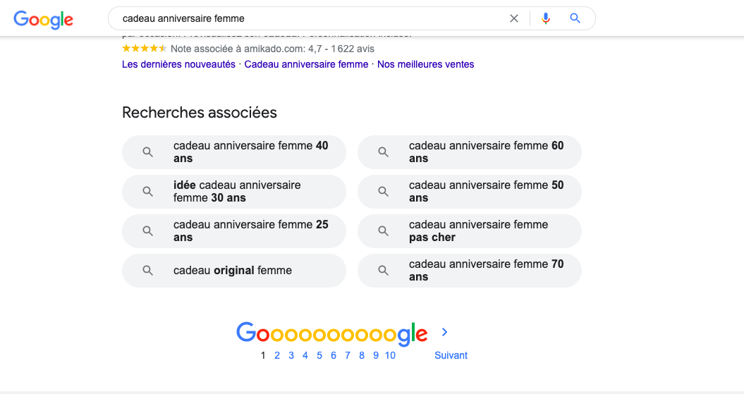 recherches associées bas de page