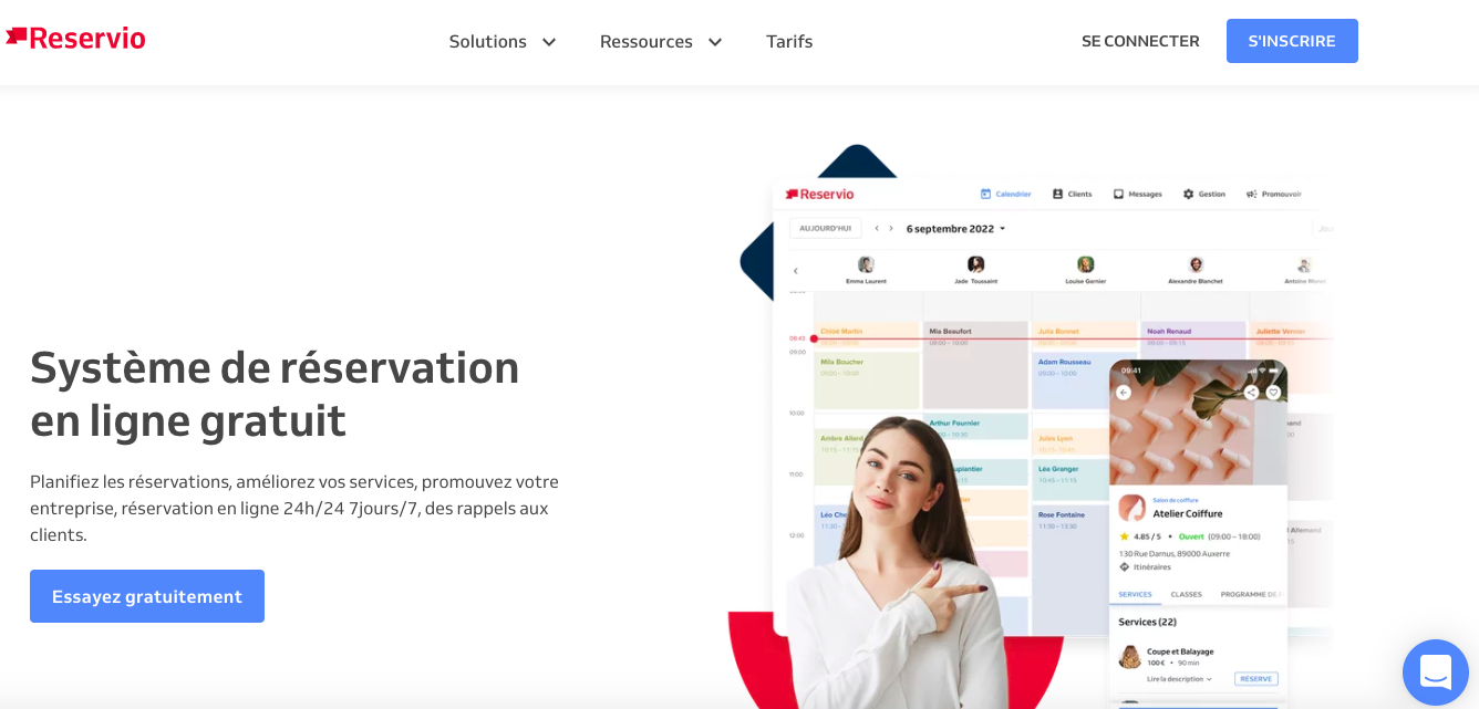logiciel reservio - prise de rendez-vous en ligne gratuite