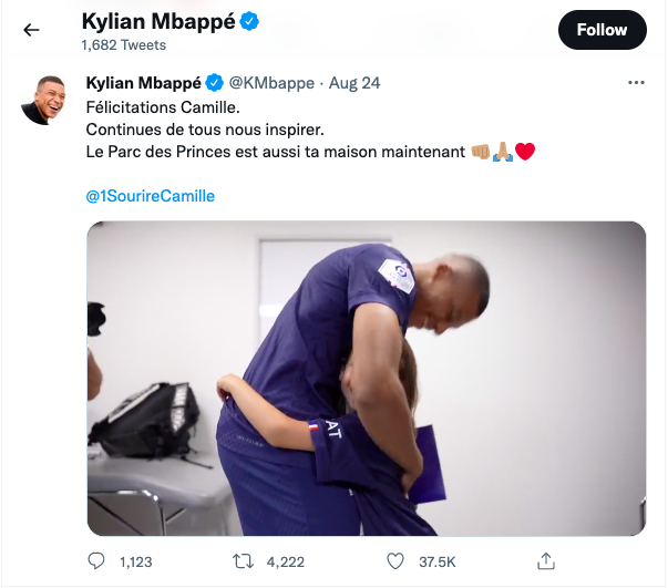 publication twitter kylian mbappé