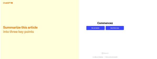création compte ChatGPT - étape 1