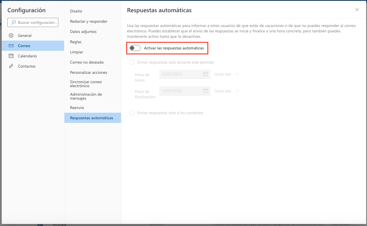 Cómo poner una respuesta automática en Outlook