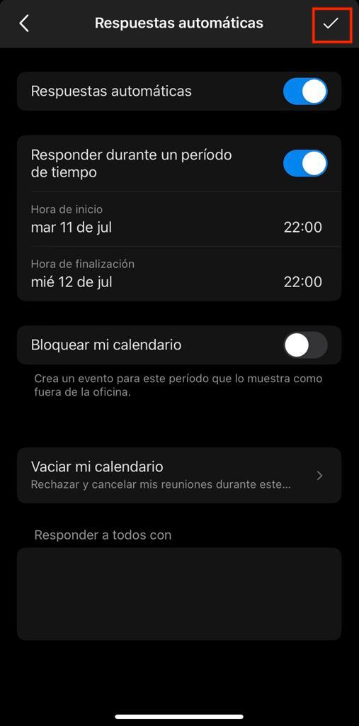 Cómo activar una respuesta automática en Outlook en el celular