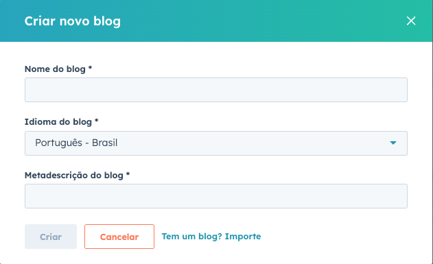 Configure o domínio e o layout