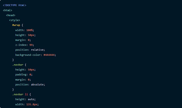 Exemple menu de navigation CSS