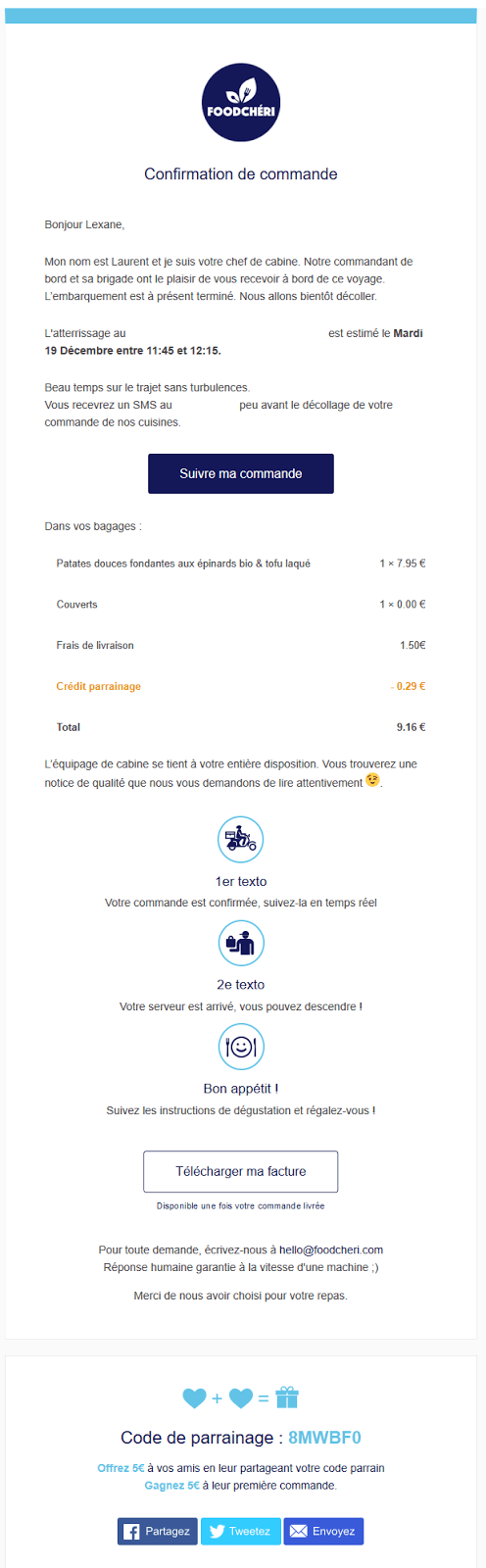 exemple emailing marketing foodcheri