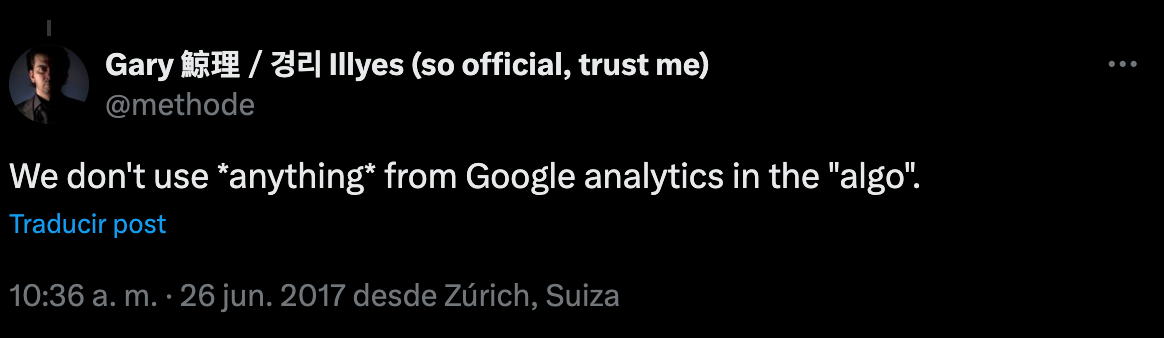Métricas de Google Analytics afectan el ranking