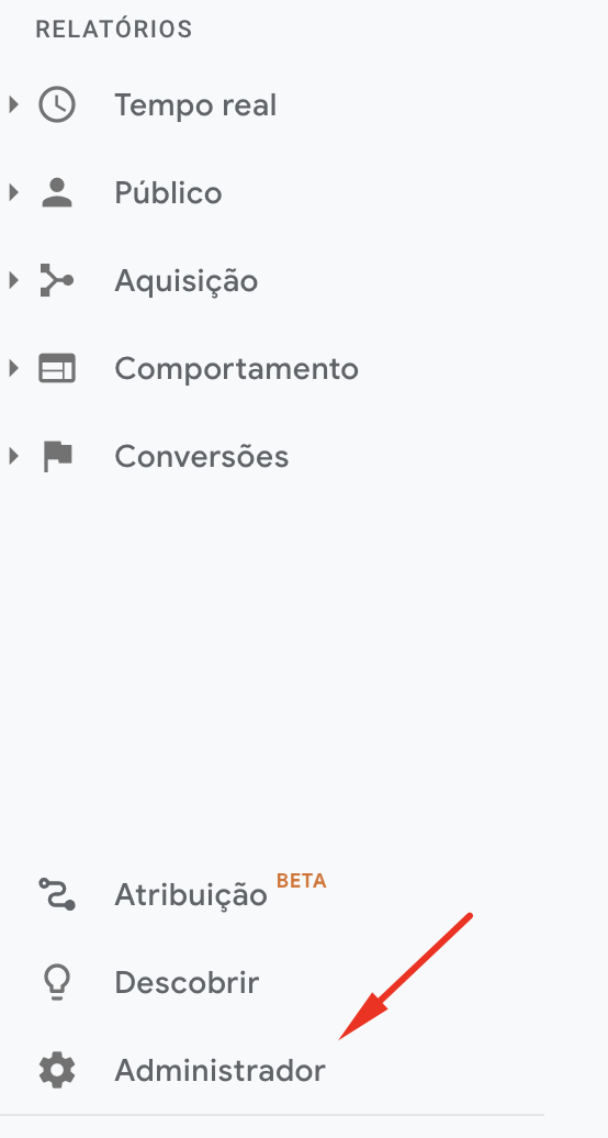 Google Analytics 4 - clique em "propriedades"