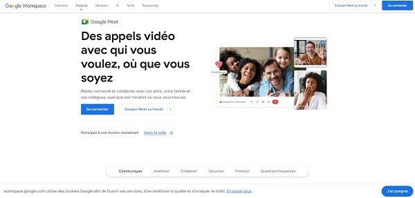 Google Meet outil commercial
