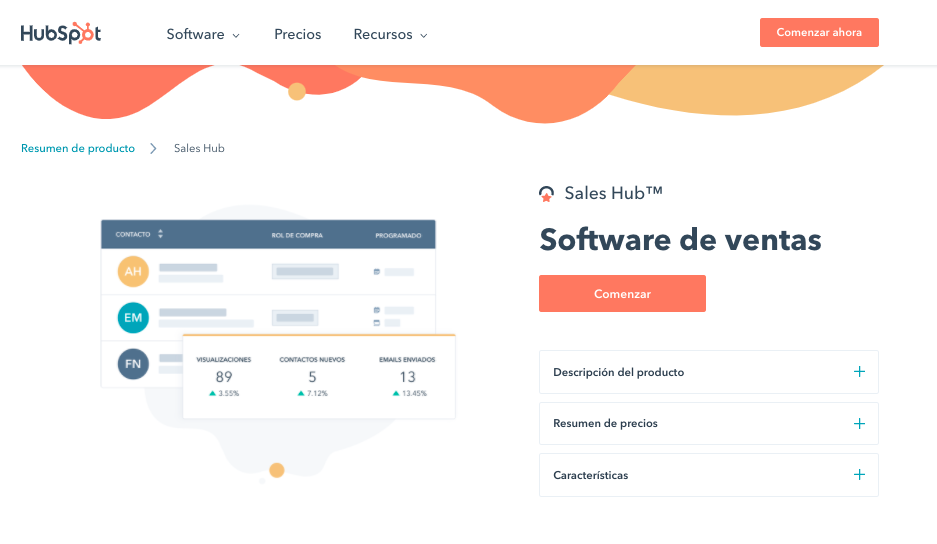 Herramientas de supervisión de ventas: HubSpot