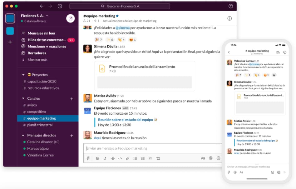 Herramientas de supervisión de ventas: Slack