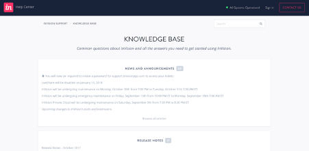 InVision, base de connaissances