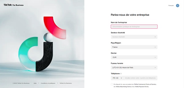 Infos entreprise TikTok for Business