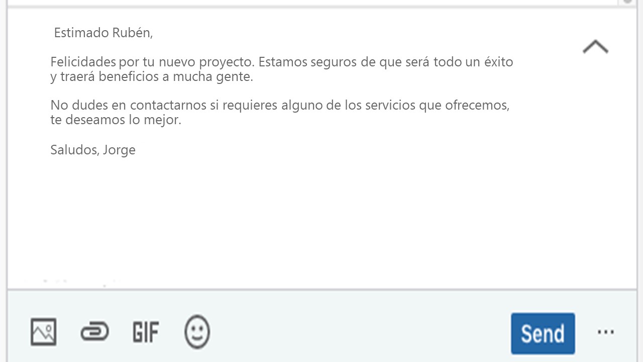 Ejemplo de InMail de LinkedIn para ventas