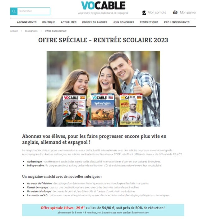 Marketing rentrée de Vocable