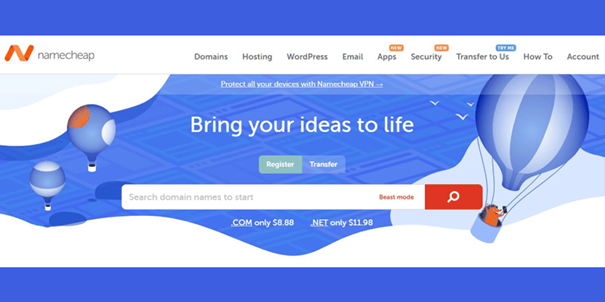 exemple registrar NameCheap
