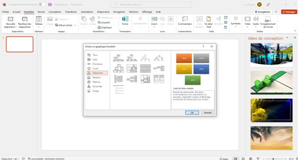 organigramme powerpoint avec Smartart
