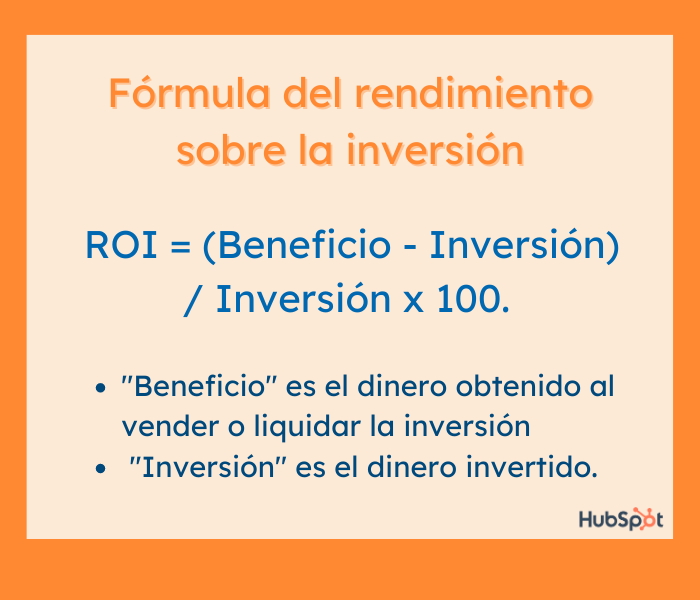 Fórmula rendimiento de la inversión
