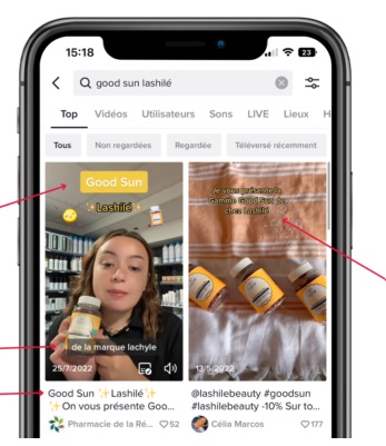 placement mots-clés sur des vidéos TikTok