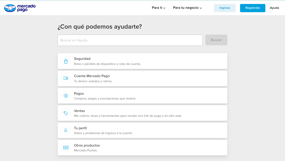 Soporte y atención al cliente Mercado Pago
