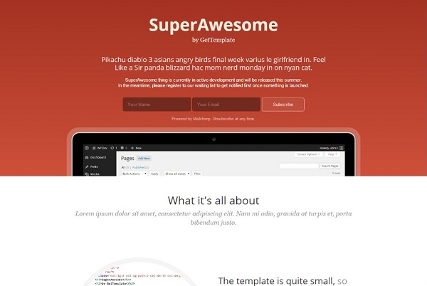 template bootstrap SuperAwsome