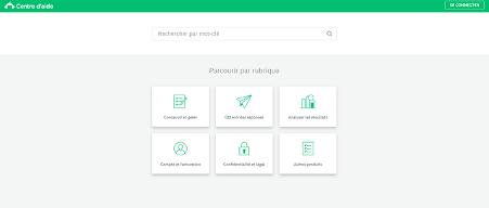 SurveyMonkey modèles de design applicables aux bases de connaissances