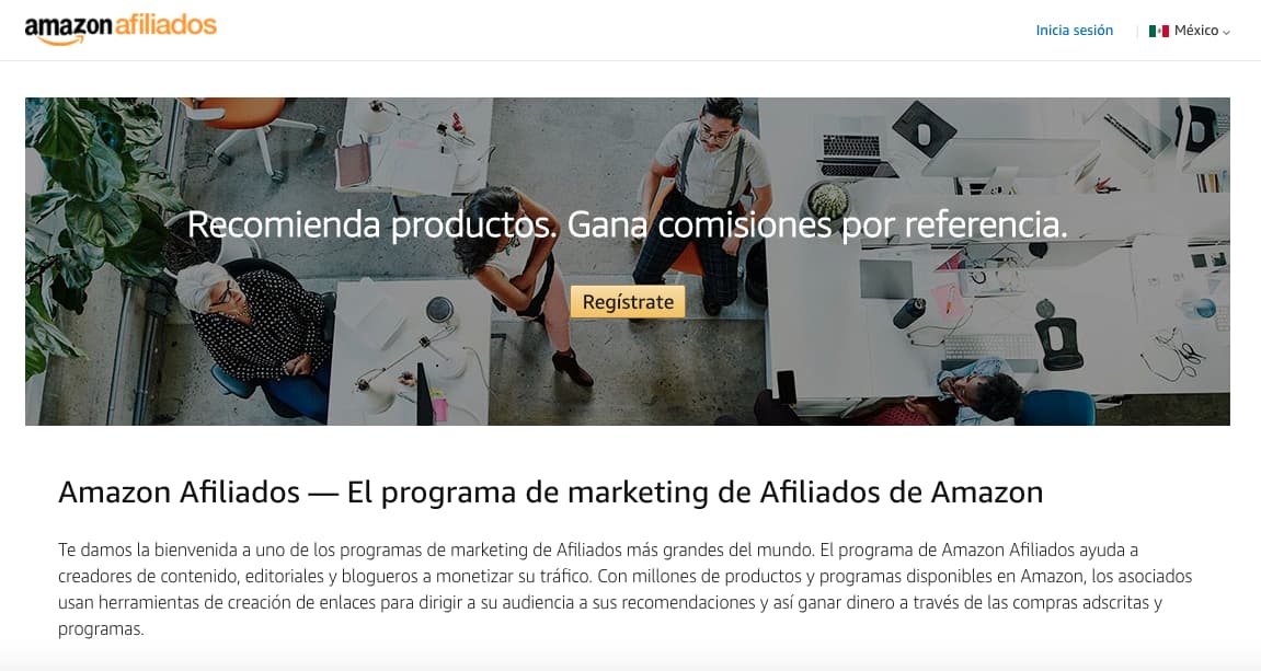 Ejemplos de tipos de comercio electrónico: Amazon Afiliados