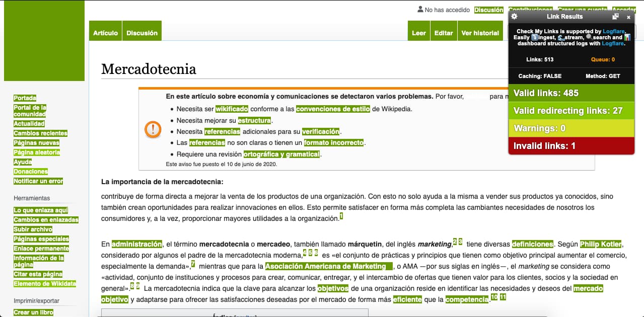 Check My Links: herramienta para realizar análisis web