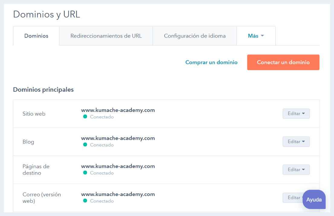 Ejemplo de aplicación web CMS: HubSpot
