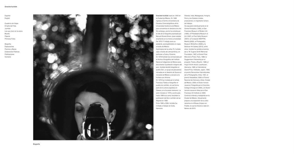 Ejemplo de aplicación web estática: Graciela Iturbide