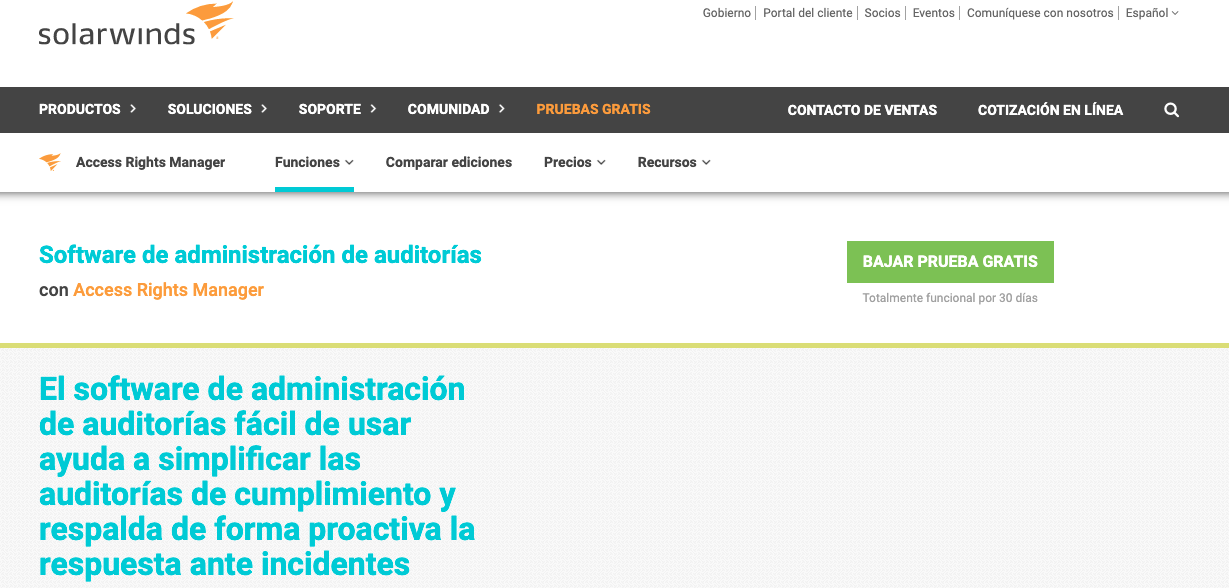 Software de auditoría de base de datos: Solarwinds