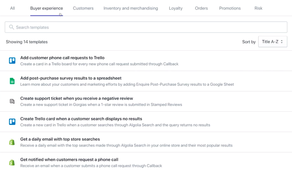 Software de automatización de ecommerce: Shopify Flow