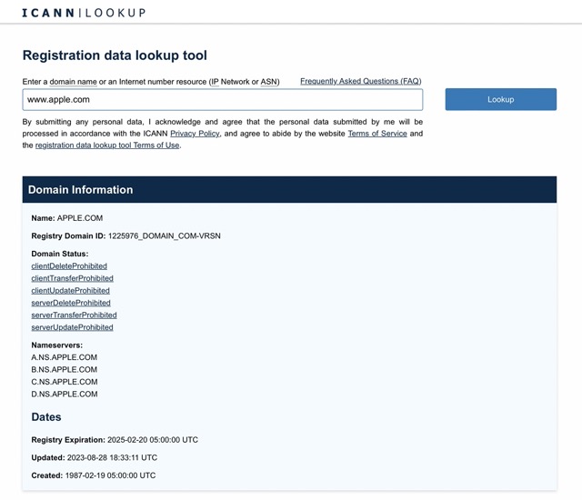 Cómo saber quién es el autor de una página web: ICANN