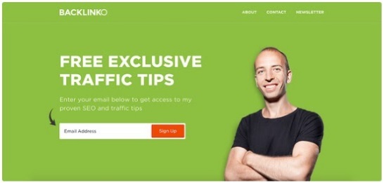Ejemplo de squeeze page: Backlinko