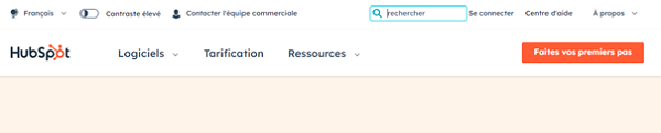 Barre de recherche HubSpot
