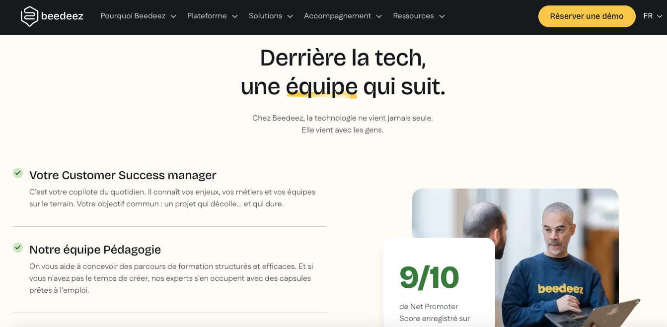 site beedeez exemple bon service client