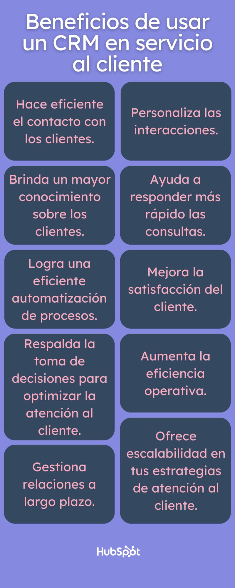 Infografía sobre los beneficios de usar un CRM en servicio al cliente
