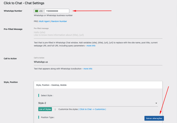 botão de whatsapp no site